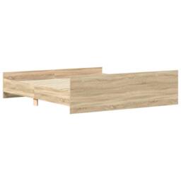 Berkfield Home Durable Bed Frame with Headboard & Footboard Sonoma Oak 160x200 cm in Light Tan - thumbnail 7
