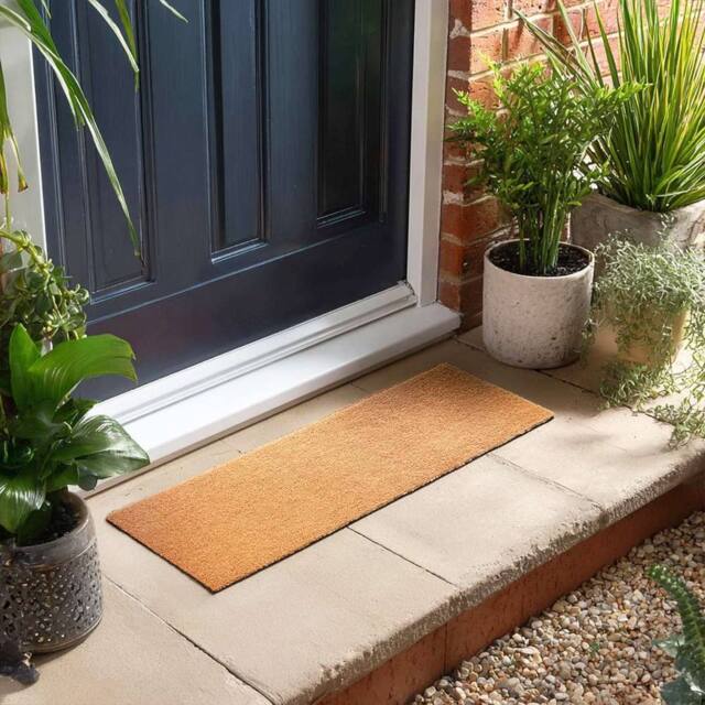 Nicoman Non-Shed Synthetic Coir Step Mat 75cm x 25cm - Pack of 2 in Beige - Size: 25 cm x 75 cm - image 1