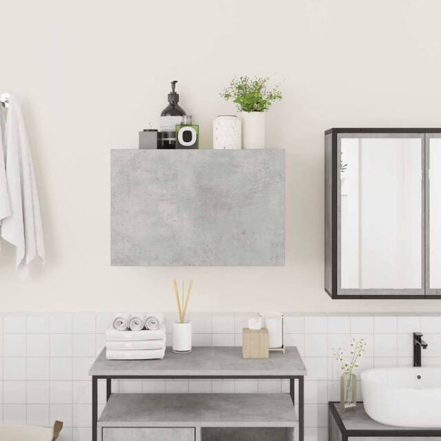 Berkfield Home Decorative Bathroom Wall Cabinet Concrete Grey 60x25x40 cm Engine - Size: 60 x 25 x 40 cm - image 1