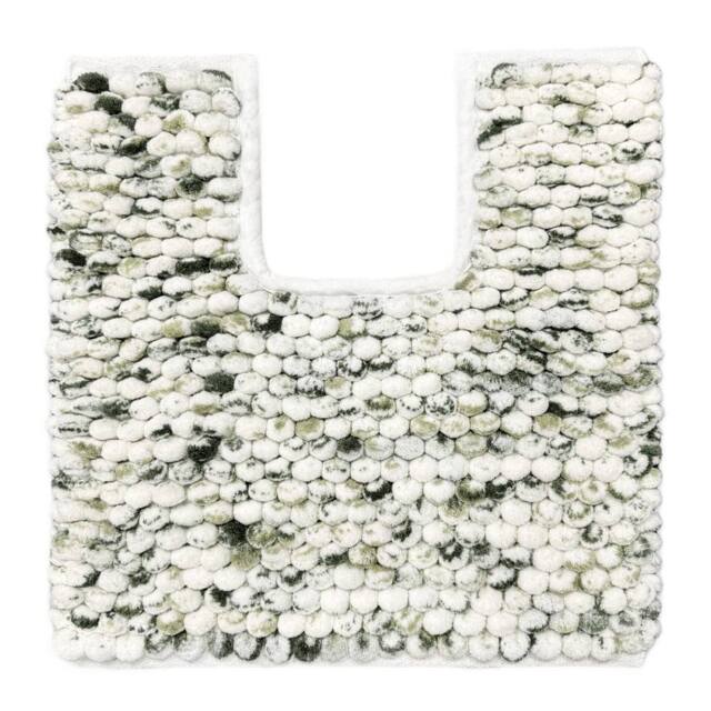 Allure Bath Fashions Marl Chunky Bobble Pedestal Toilet Mat Non Slip in Green - image 1