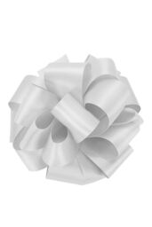 Neel Blue Double Sided Satin Polyester Ribbon Roll, 50mm x 10 Metres in White - thumbnail 2