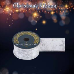 VFM e-Store Christmas Ribbon Garland 6cm x 10cm Silver X 1 - Size: 6 cm x 10 cm - thumbnail 3