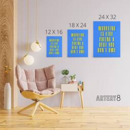 "Artery8 Worrying Is Paying Debt You Don't Owe Blue Yellow Canvas Art Print - Size: W24"" x H32""" - thumbnail 4