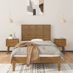 Berkfield Home Wall Headboard Honey Brown 96x3x63 cm Solid Wood Pine - Size: 96 x 3 x 63 cm - thumbnail 1