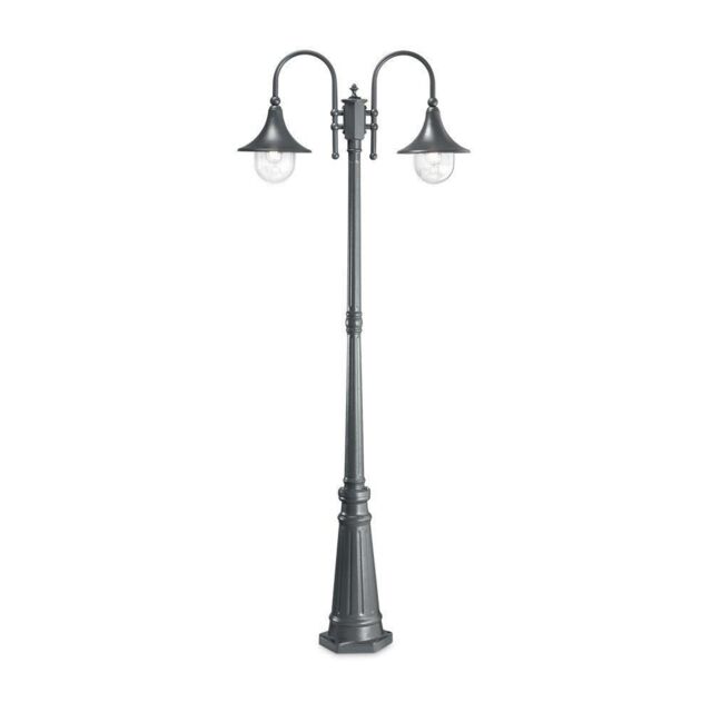 Netlighting Cima Outdoor Lamp Post 2 Lights Anthracite IP43 E27 in Black