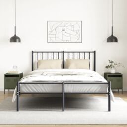 Berkfield Home Bedside Cabinets¬†2 pcs Olive Green 35x39x43.5 cm Steel - thumbnail 3
