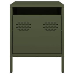 Berkfield Home Bedside Cabinets¬†2 pcs Olive Green 35x39x43.5 cm Steel - thumbnail 5