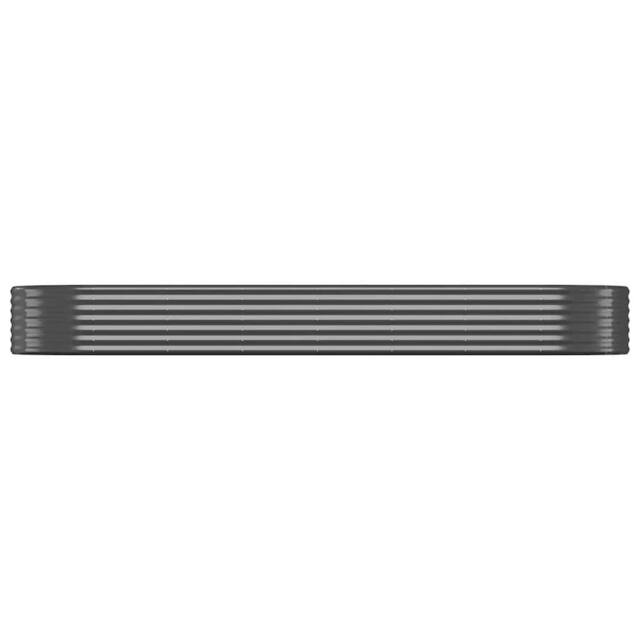 Berkfield Home Garden Raised Bed Powder-coated Steel 322x100x36 cm Anthracite in Charcoal - Size: 322 x 100 x 36 cm - image 1