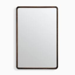 FurnitureboxUK Rowena Walnut Wood Large 120x80cm Rectangle Wall Mirror - Size: 120x80 cm - thumbnail 3