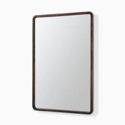 FurnitureboxUK Rowena Walnut Wood Large 120x80cm Rectangle Wall Mirror - Size: 120x80 cm - thumbnail 4