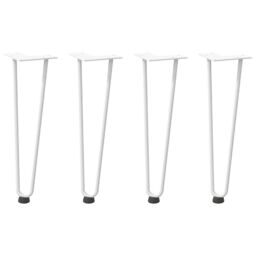 Berkfield Home Hairpin Table Legs 4 pcs White 42 cm Solid Steel - thumbnail 2