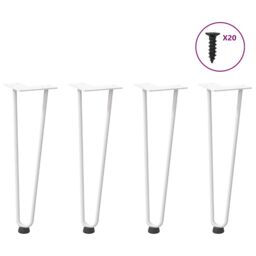 Berkfield Home Hairpin Table Legs 4 pcs White 42 cm Solid Steel