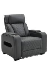More4Homes Capri Electric Recliner 1+2+3 Seater Sofa Set w Bluetooth speakers in Charcoal - thumbnail 2