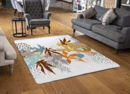 Benjamin Tate Design Japanese Leaves Designer Rug in Natural - Size: Large - thumbnail 2