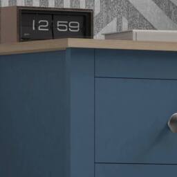 FLAVORA Modern Bedroom Furniture Navy Bedside Table - Size: 100 cm x 100 cm - thumbnail 4