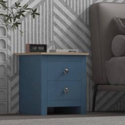 FLAVORA Modern Bedroom Furniture Navy Bedside Table - Size: 100 cm x 100 cm - thumbnail 7