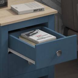 FLAVORA Modern Bedroom Furniture Navy Bedside Table - Size: 100 cm x 100 cm - thumbnail 5