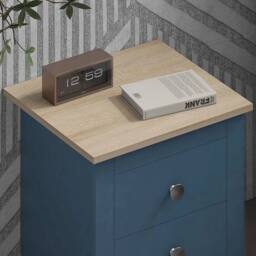 FLAVORA Modern Bedroom Furniture Navy Bedside Table - Size: 100 cm x 100 cm - thumbnail 6