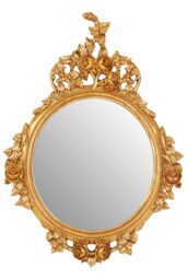 Orsina Marseille Gold Finish Round Wall Mirror - thumbnail 1