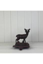KDMD Cast Iron Reindeer Stocking Holder in Black