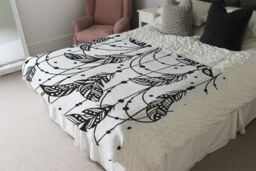 Benjamin Tate Design Hand Drawn Bohemian Chic Style Blanket in Natural - Size: 120 cm x 150 cm - thumbnail 3