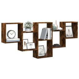 Berkfield Home Wall Shelf Smoked Oak 159x18x66 cm Engineered Wood in Brown - Size: 159 x 18 x 66 cm - thumbnail 3