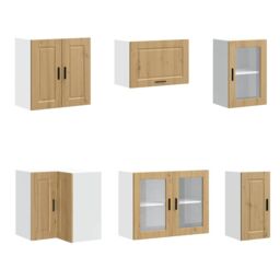 Berkfield Home 11 Piece Kitchen Cabinet Set Porto Artisan Oak Engineered Wood in Brown - thumbnail 5