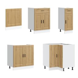 Berkfield Home 11 Piece Kitchen Cabinet Set Porto Artisan Oak Engineered Wood in Brown - thumbnail 4