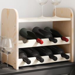 Berkfield Home Wine Rack with Top Board 43x25x37 cm Solid Wood Pine in Brown - Size: 43 x 25 x 37 cm - thumbnail 1