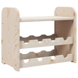 Berkfield Home Wine Rack with Top Board 43x25x37 cm Solid Wood Pine in Brown - Size: 43 x 25 x 37 cm - thumbnail 2