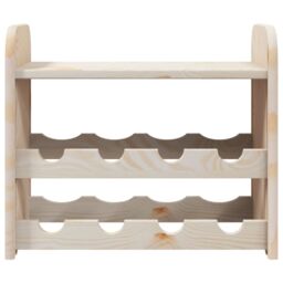 Berkfield Home Wine Rack with Top Board 43x25x37 cm Solid Wood Pine in Brown - Size: 43 x 25 x 37 cm - thumbnail 5