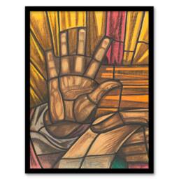 Artery8 Richard Roland Holst Framed Wall Art St Luke Hand Design for Dom Church - Size: A4 - thumbnail 1