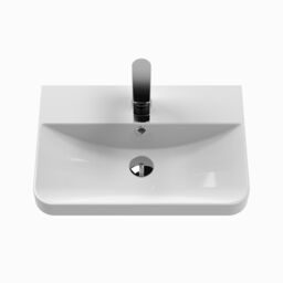 Balterley Modern Bathroom Floor 2 Door Vanity Unit Basin, Satin Green, 505mm in Green - thumbnail 6