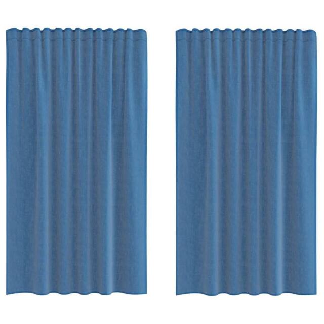 Berkfield Home Voile Curtains with Rod Pockets 2 pcs Royal Blue - image 1