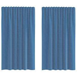 Berkfield Home Voile Curtains with Rod Pockets 2 pcs Royal Blue - thumbnail 1