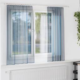 Berkfield Home Voile Curtains with Rod Pockets 2 pcs Royal Blue - thumbnail 2