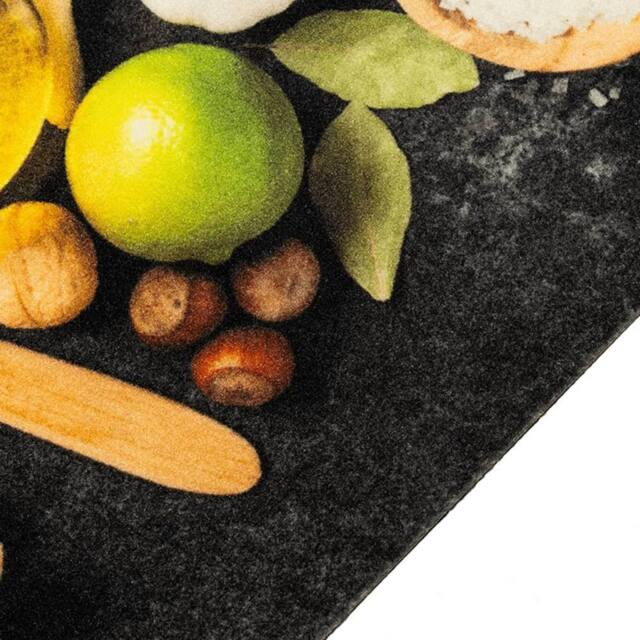 Berkfield Home Kitchen Rug Washable Spices 60x180 cm Velvet in Black - image 1