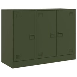 Berkfield Home Sideboard Olive Green 99x39x73 cm Steel - Size: 99 x 39 x 73 cm - thumbnail 2