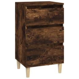 Berkfield Home Classic Bedside Cabinet Smoked Oak 40x35x70 cm Engineered Wood in Brown - Size: 40 x 35 x 70 cm - thumbnail 3