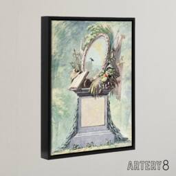 "Artery8 18th Century Monument Design Watercolour Schouman Framed Canvas Art in Green - Size: W12"" x H16""" - thumbnail 2