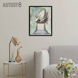 "Artery8 18th Century Monument Design Watercolour Schouman Framed Canvas Art in Green - Size: W12"" x H16""" - thumbnail 3