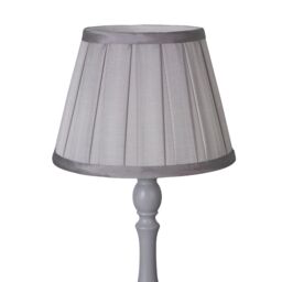 Lighting Collection Taper Pleat Silk Shade 20Cm Silver Lamp Shade - thumbnail 3