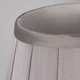 Lighting Collection Taper Pleat Silk Shade 20Cm Silver Lamp Shade - thumbnail 4