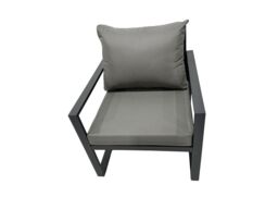 Fimous 9 Seat Aluminium 3 Seat Sofa Gas Fire Pit Table Sets with 4 Stools in Dark Grey - thumbnail 6