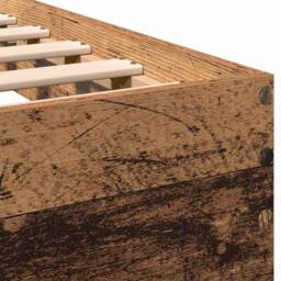 Berkfield Home Classic Bed Frame with Headboard Old Wood 100 x 200 cm Solid Pine wood in Brown - thumbnail 9