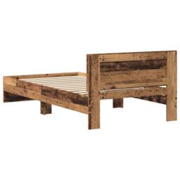 Berkfield Home Classic Bed Frame with Headboard Old Wood 100 x 200 cm Solid Pine wood in Brown - thumbnail 7