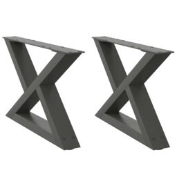 Berkfield Home Coffee Table Legs 2 pcs Anthracite 60x(30-31.3) cm Steel - thumbnail 2
