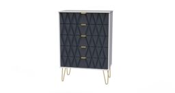 Ready Assembled 2 U Dallas 5 Drawer Chest (Ready Assembled) in Dark Blue - thumbnail 4