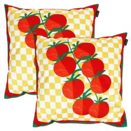 icon 2 Pack Cushion 43x43cm Tomato Print in Yellow - Size: 43x43 cm - thumbnail 1