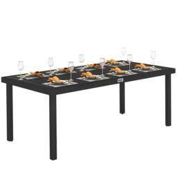 OUTSUNNY Garden Dining Table for 8, Aluminium Frame for Patio in Black - thumbnail 2
